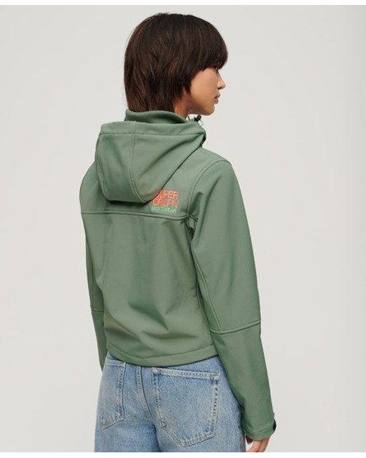 Superdry Green Ladies Slim Fit Hooded Soft Shell Trekker Jacket