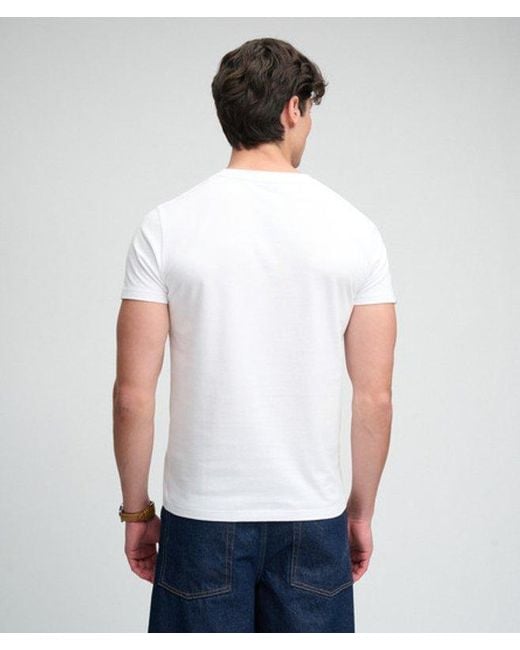 Superdry White & Co Essential Company Logo Embroidered T-shirt for men