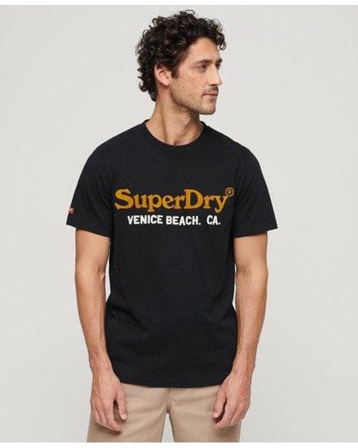 Superdry Black Venue Duo Logo T-shirt for men