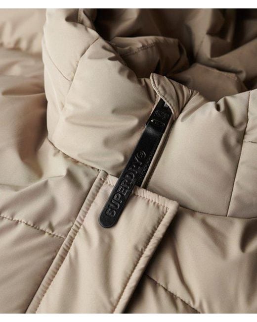 Superdry Gray & Co Hooded Sports Puffer Mid Length Jacket