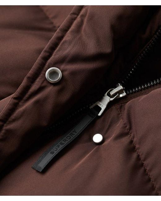 Superdry Brown & Co Classic Maxi Hooded Puffer Coat