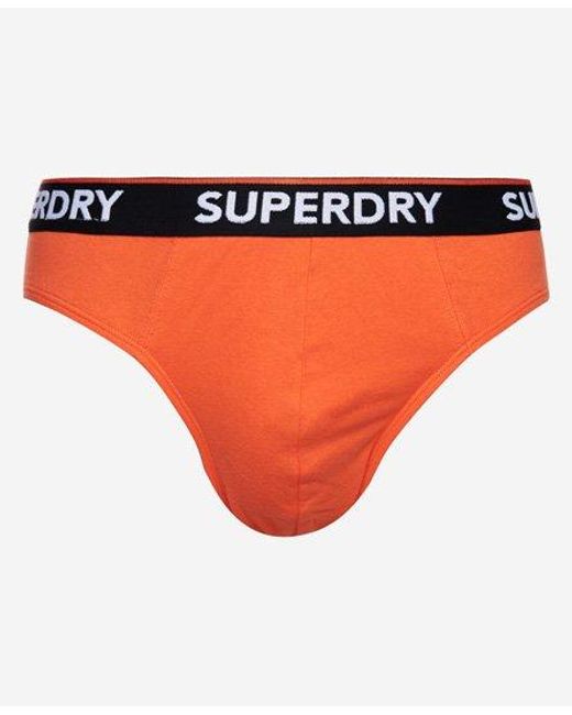 Superdry Orange Organic Cotton Classic Brief Triple Pack Marl//Havana for men