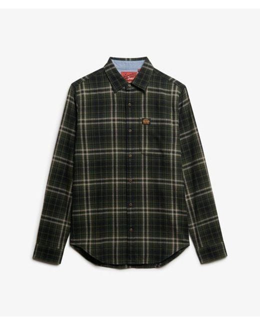Superdry Katoenen Houthakkersoverhemd Met Lange Mouwen in het Green voor heren