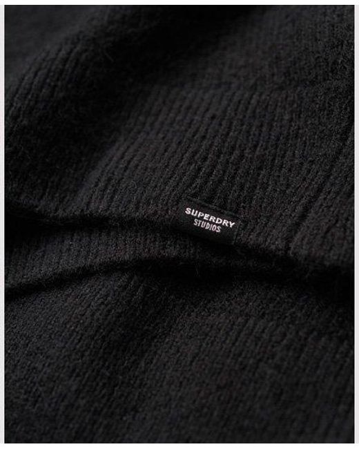 Superdry Black V Neck Knit Jumper Dress