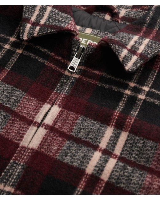 Superdry Black Checked Ranch Quilted Jacket