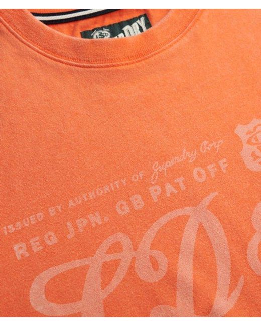 Superdry Orange Industry Worker Relaxed T-shirt for men