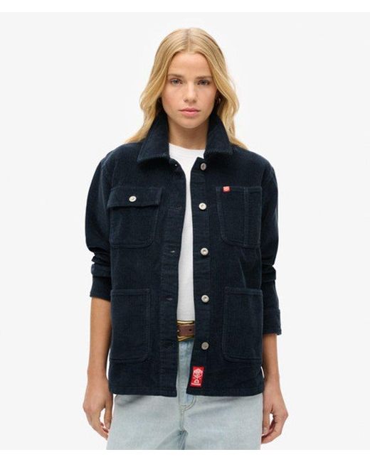 Superdry Blue Corduroy Chore Jacket