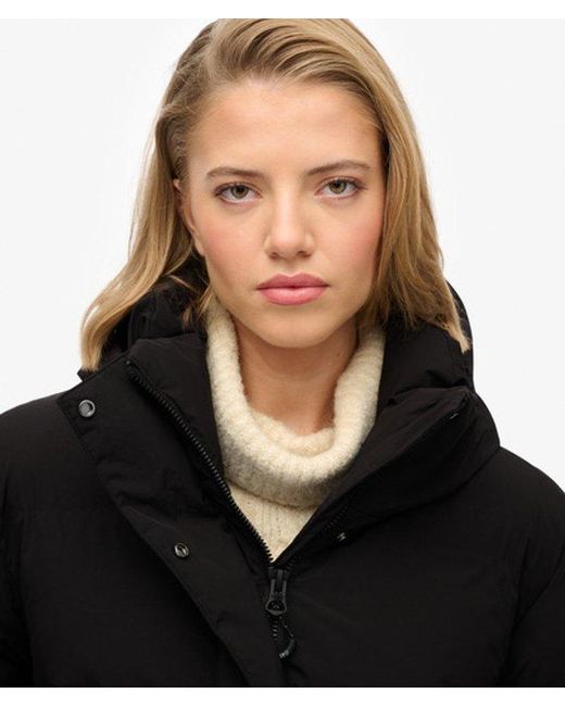 Superdry Black & Co Hooded Long Puffer Jacket