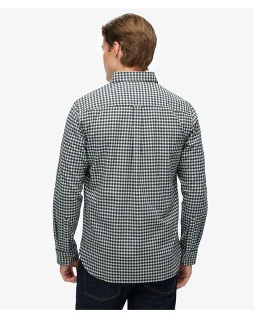 Superdry Premium Oxford Overhemd Met Ruitjes in het Gray voor heren