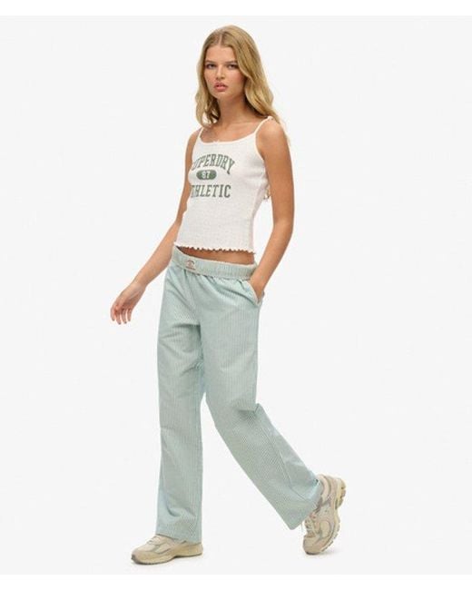 Superdry Blue & Co Organic Cotton Stripe Elasticated Trousers