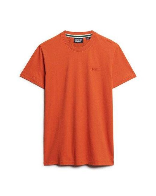 Superdry Classic Embroidered Organic Cotton Essential Logo T-shirt for men
