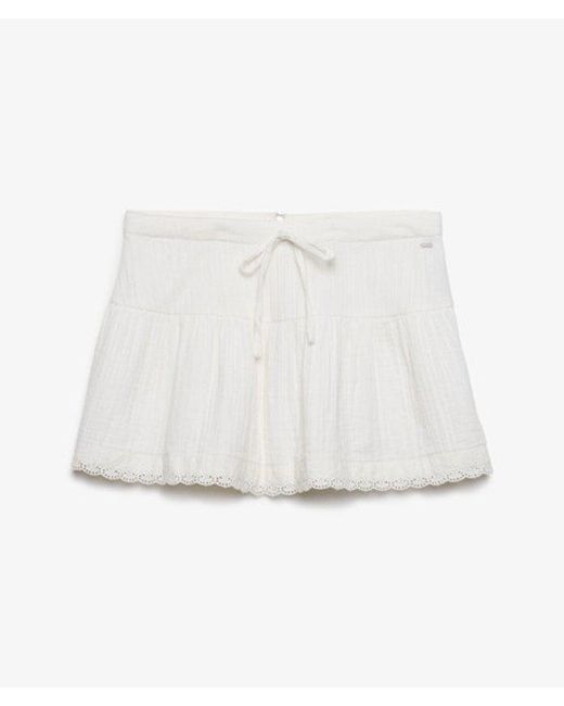 Superdry Blue & Co Broderie Trim Mini Skirt