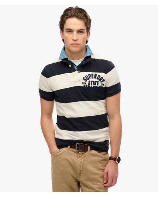 Superdry Blue & Co Vintage Athletic Jersey Polo Shirt for men
