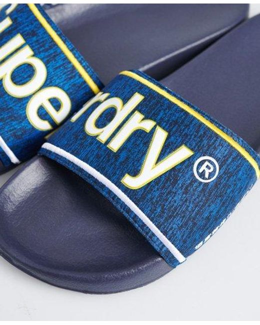 Superdry Blue College Pool Sliders Dark/ Grit/College for men