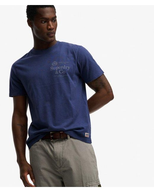 Superdry 1954 Company Relaxed T-shirt in het Blue voor heren