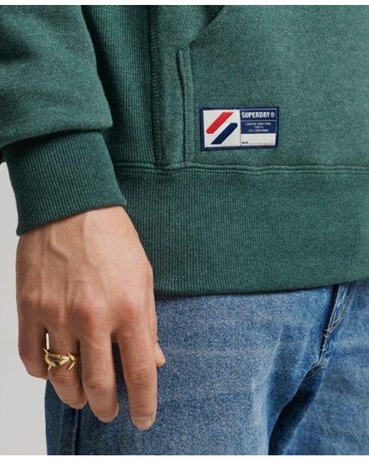 Superdry Green Code Chest Logo Applique Hoodie Enamel Marl for men