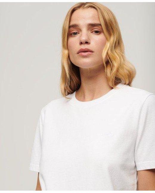 Superdry White Essential Logo Embroidered T-shirt