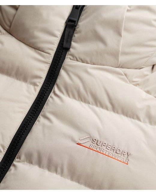 Superdry Men's Natural Hooded Microfibre Sport Puffer Jacket