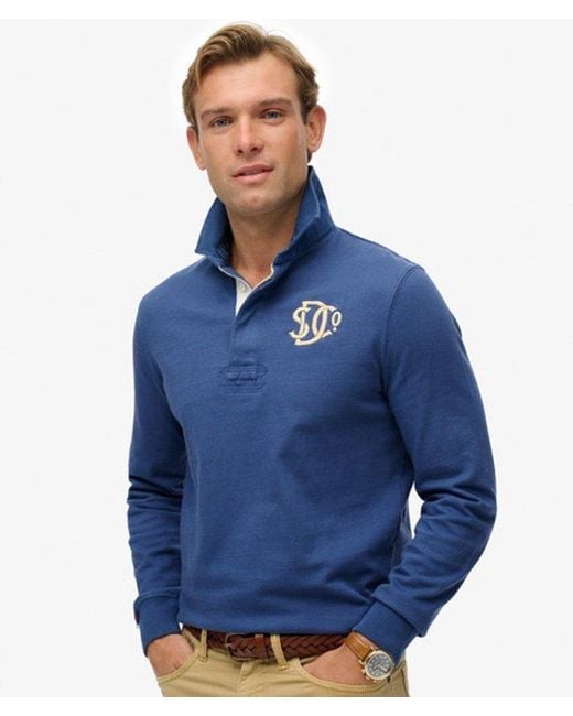 Superdry Blue & Co Vintage Athletic Rugby Shirt for men