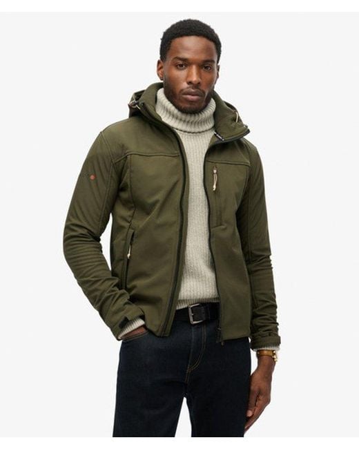 Superdry Green & Co Hooded Soft Shell Trekker Jacket for men