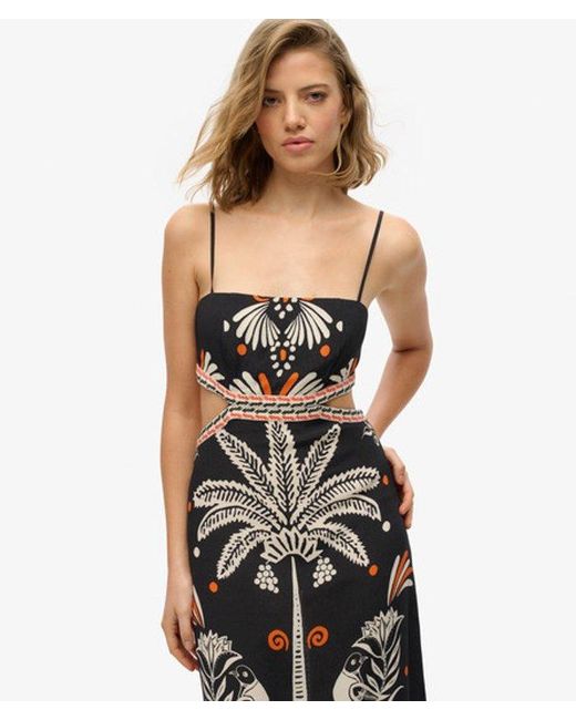 Superdry Black & Co Statement Cut-out Maxi Dress