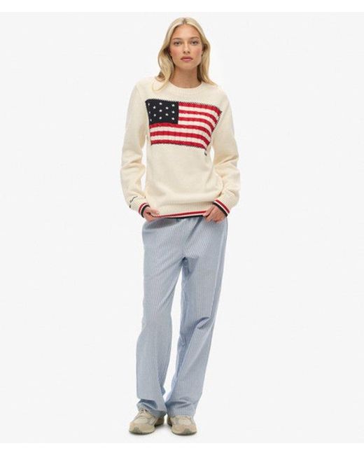 Superdry Red & Co Athletic Essentials Americana Flag Crew Knit