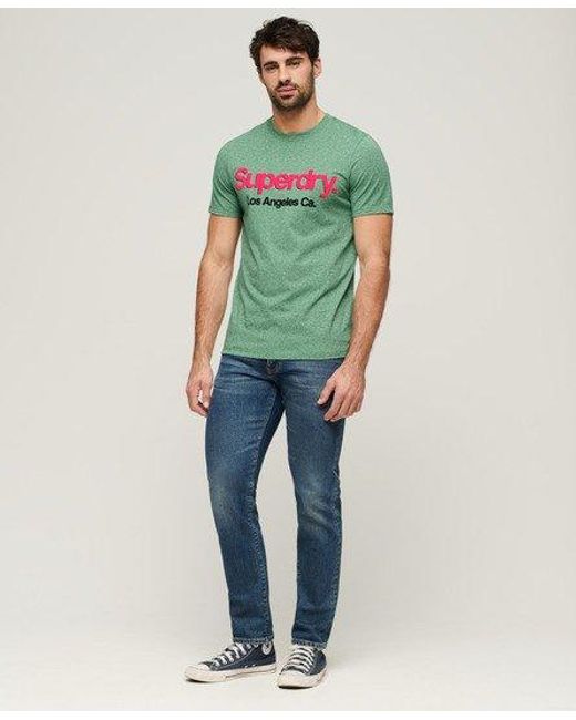 Superdry Green Core Logo Classic Washed T-shirt for men