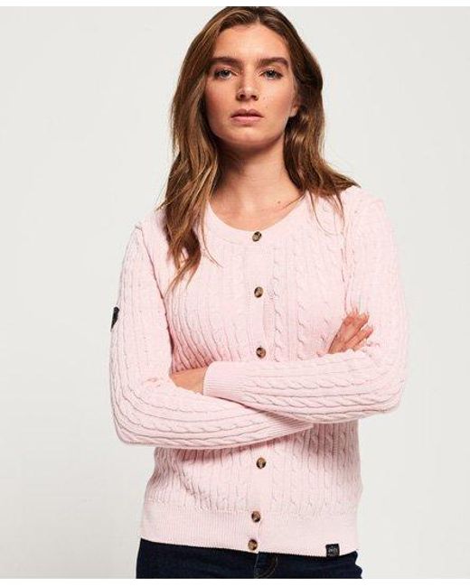 superdry croyde bay cable knit cardigan