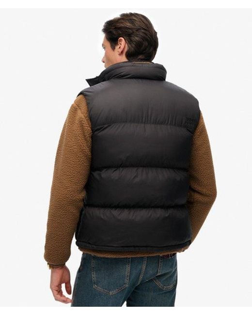 Homme Gilet Matelassé Noir Taille Superdry pour homme en coloris Brown