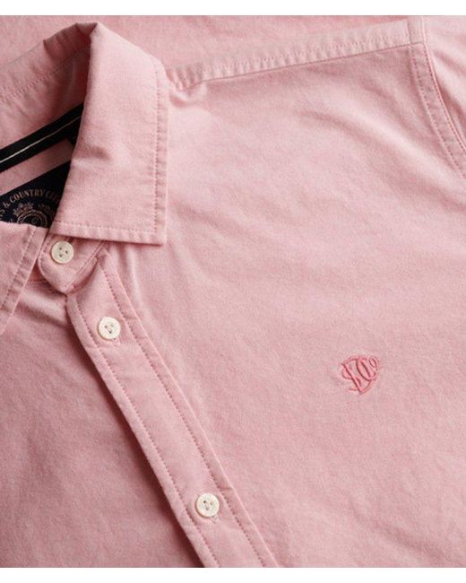 Superdry Pink & Co Slim Oxford Long Sleeve Shirt