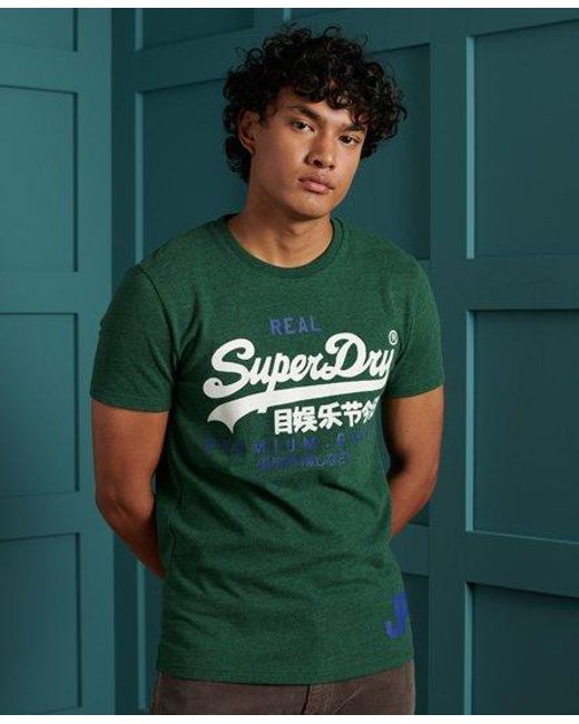 Superdry Green Vintage Logo Duo T-shirt for men