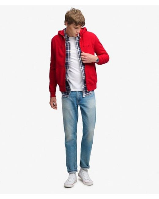 Superdry Red & Co Essential Logo Zip Hoodie for men