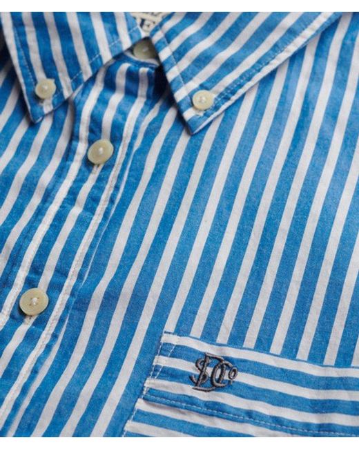 Superdry Blue & Co Poplin Relaxed Long Sleeve Shirt