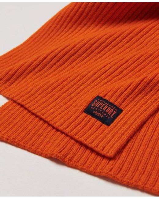 Superdry Workwear Gebreide Sjaal in het Orange
