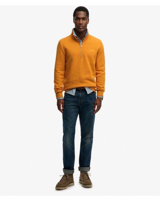 Superdry Orange & Co Vintage Logo Embroidered Half Zip Sweatshirt for men