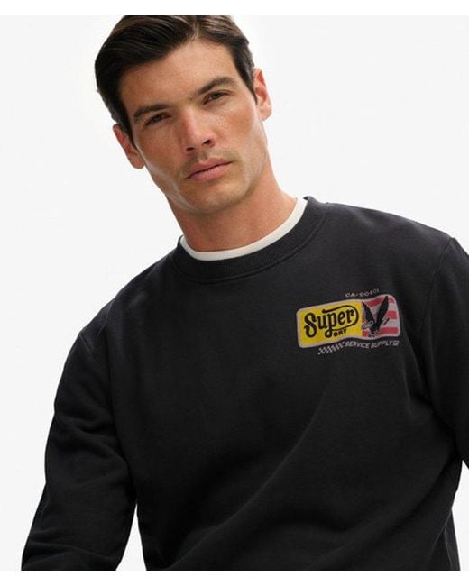 Superdry Black Service Supply Loose Sweatshirt for men