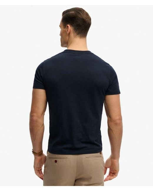 Superdry Blue Sd & Co Logo Embroidered T-shirt for men