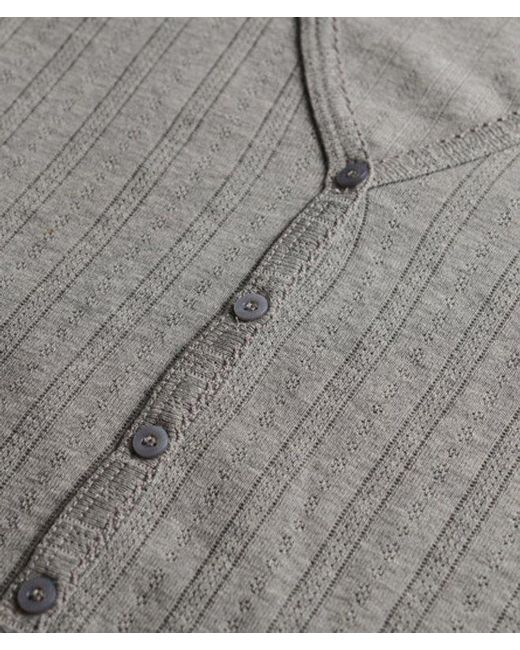 Superdry Gray & Co Athletic Essential Pointelle Cardigan