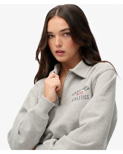 Superdry Gray & Co Athletic Collared Half Zip Jumper