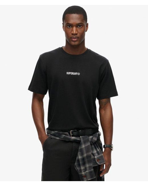 Superdry Black & Co Micro Logo Graphic Loose T-shirt for men