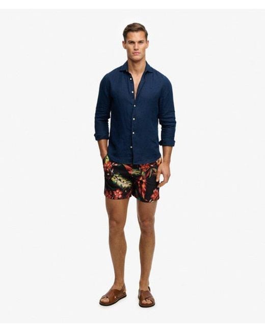 Superdry Black & Co Hawaiian Print 16-inch Swim Shorts for men