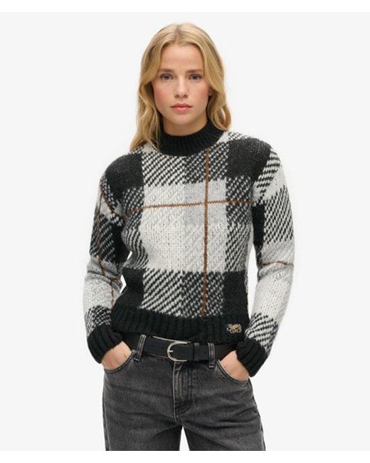 Superdry Gray & Co Boxy Pattern Knit Jumper