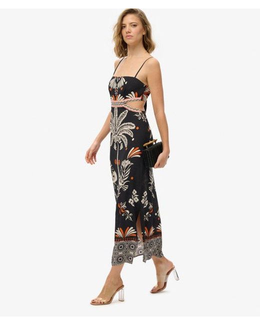 Superdry Black & Co Statement Cut-out Maxi Dress