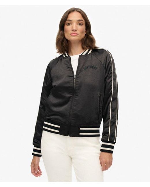 Superdry Black Suikajan Embroidered Bomber