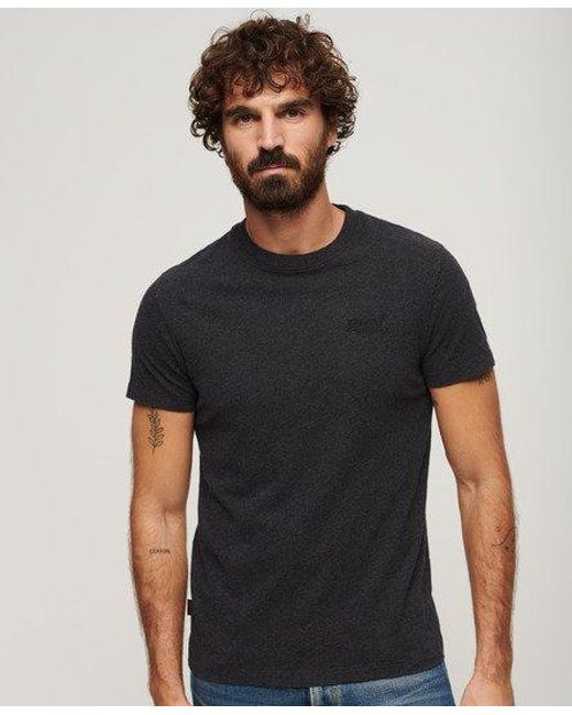 Superdry Black Organic Cotton Essential Logo T-shirt for men