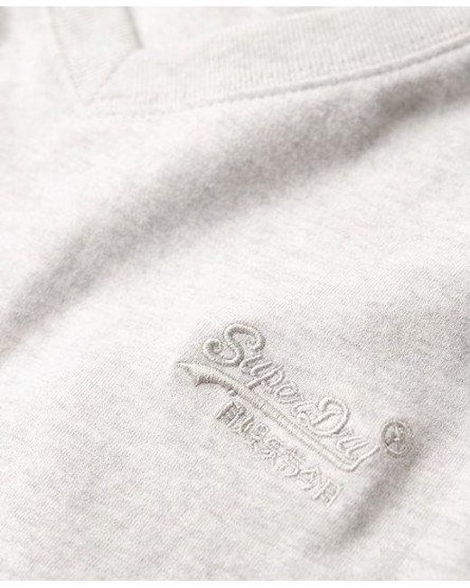 Superdry Essential T-shirt Van Biologisch Katoen Met V-hals En Logo in het White voor heren