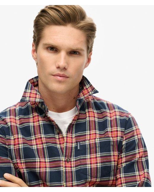 Superdry Blue & Co Classic Check Organic Cotton Vintage Shirt for men