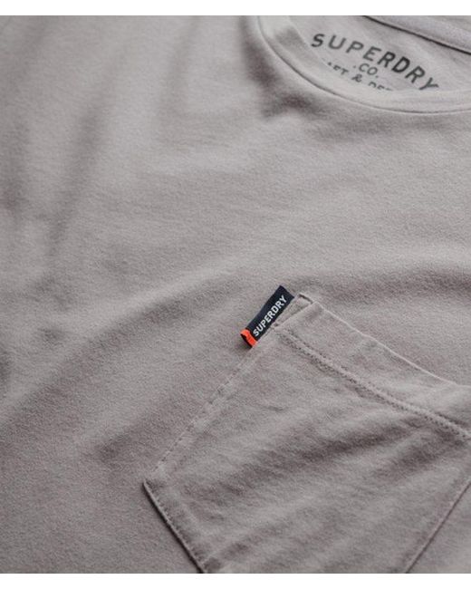 Superdry Gray Classic Essential Pocket T-shirt for men