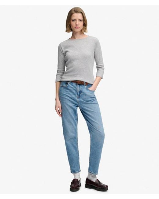 Superdry Gray & Co Athletic Essentials Pointelle Half Sleeve Top
