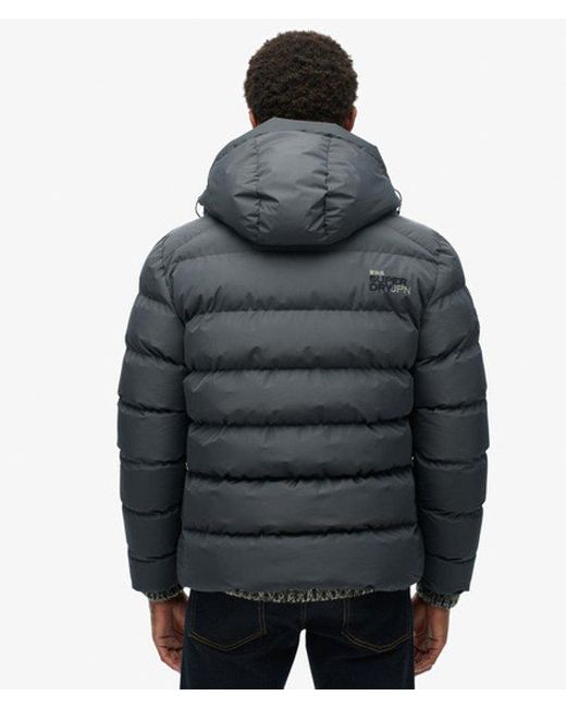 Superdry Black & Co Hooded Sports Puffer Jacket for men